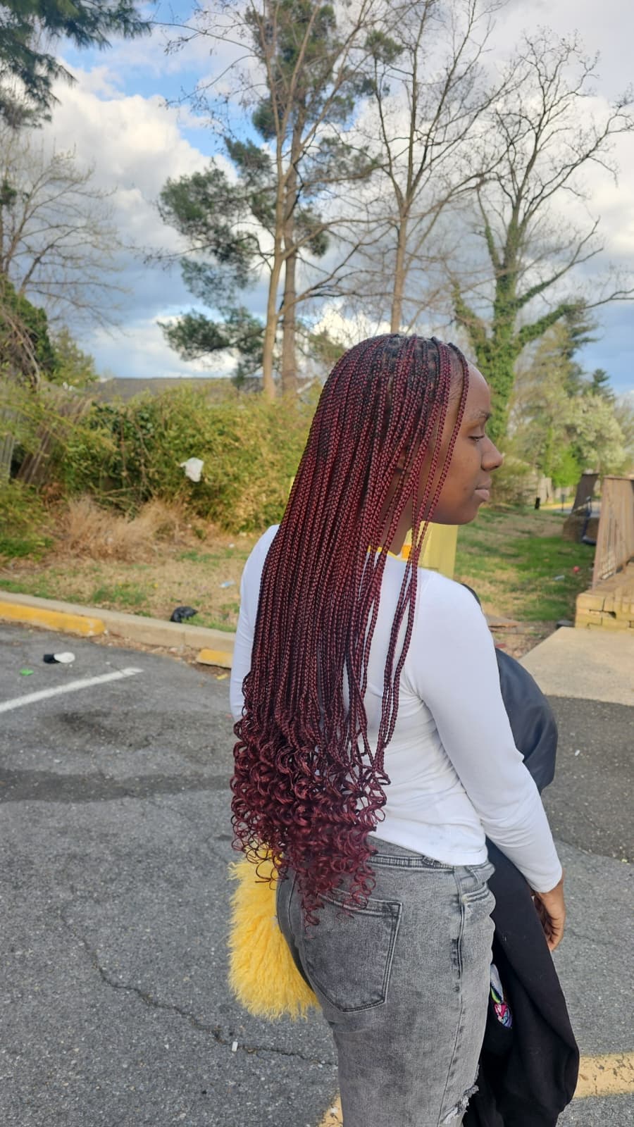 Boho knotless braids with curly ends