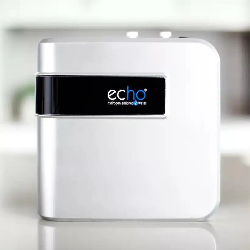 Echo at-home hydrogen water systems installed in a modern kitchen — complete hydration makeover with hydrogen machine and reverse osmosis filter