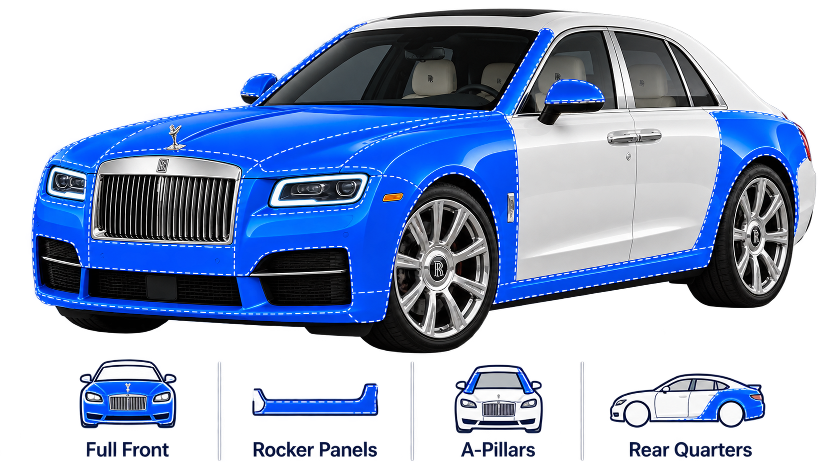 SSF Detail Track Package PPF coverage on a luxury car