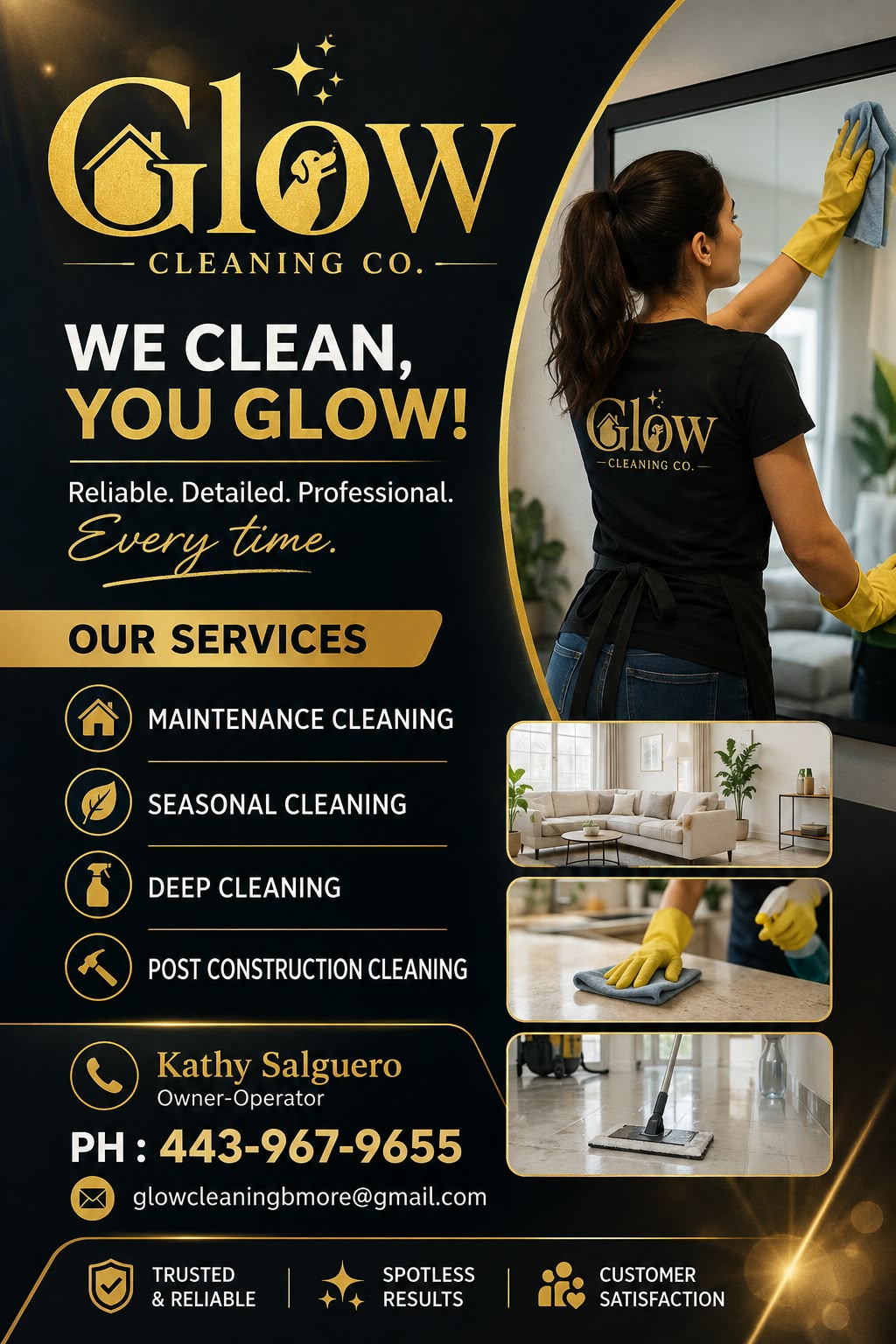 Glow Cleaning Co. brand and cleaning service