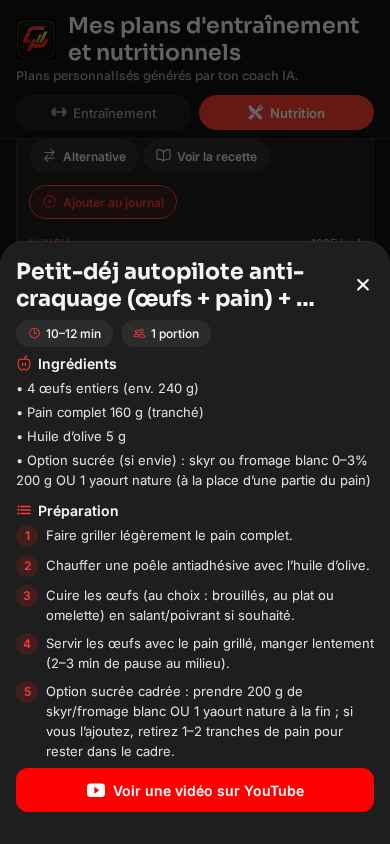Plans nutrition sur mesure