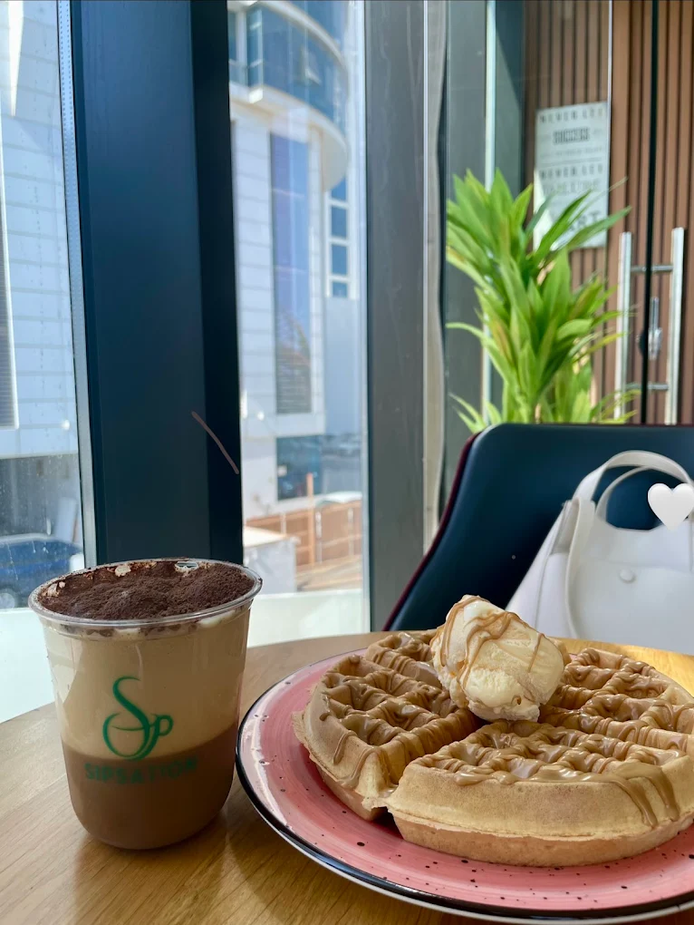 Freshly baked waffles