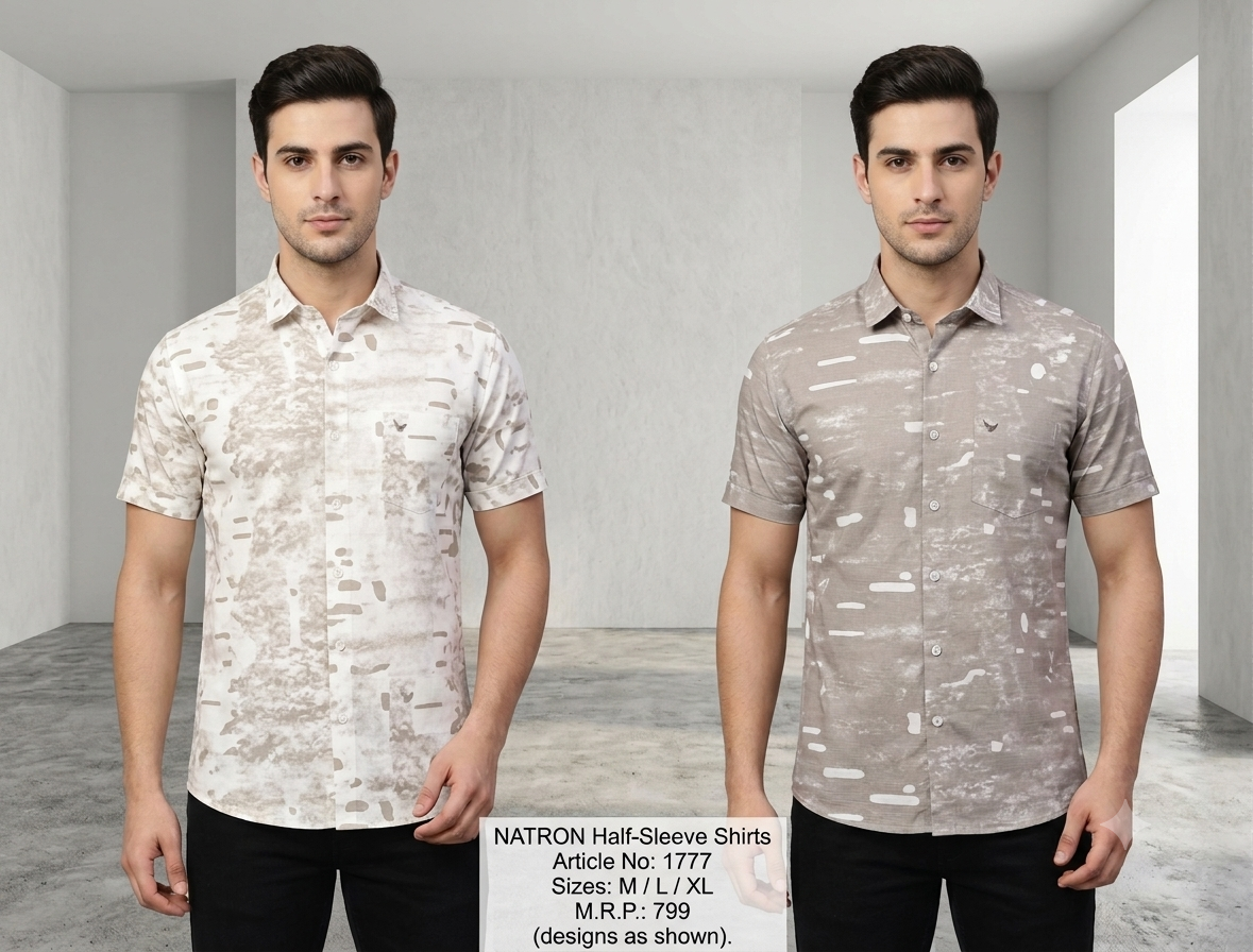 Natron Half-Sleeve Printed Shirt · 1777