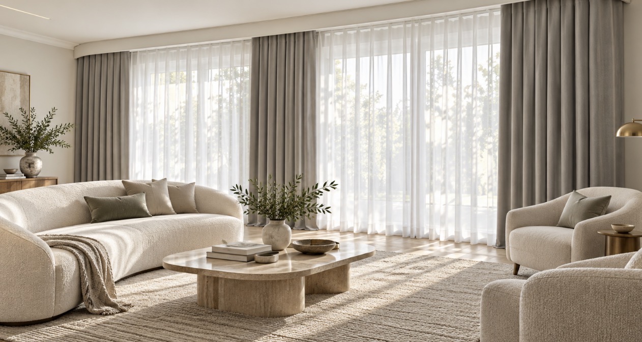 Living Room Sheers & Drapery