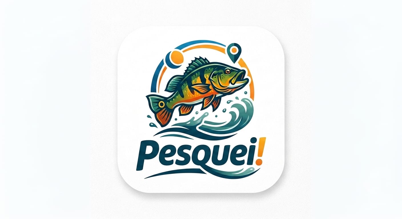 Logo oficial Pesquei! com peixe