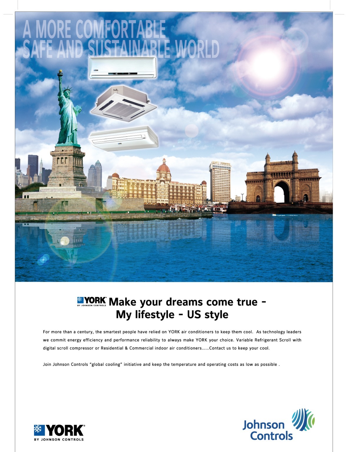 York · Johnson Controls — A More Comfortable, Safe & Sustainable World — Poster