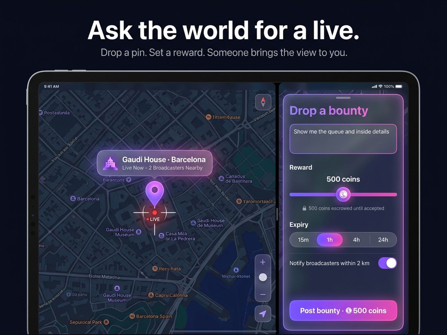 Ask the world for a live