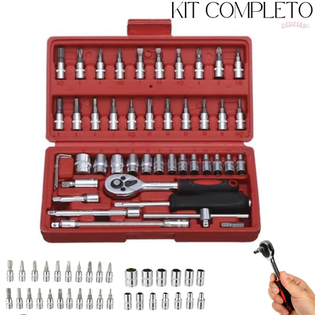 Kit Soquetes 46 Peças