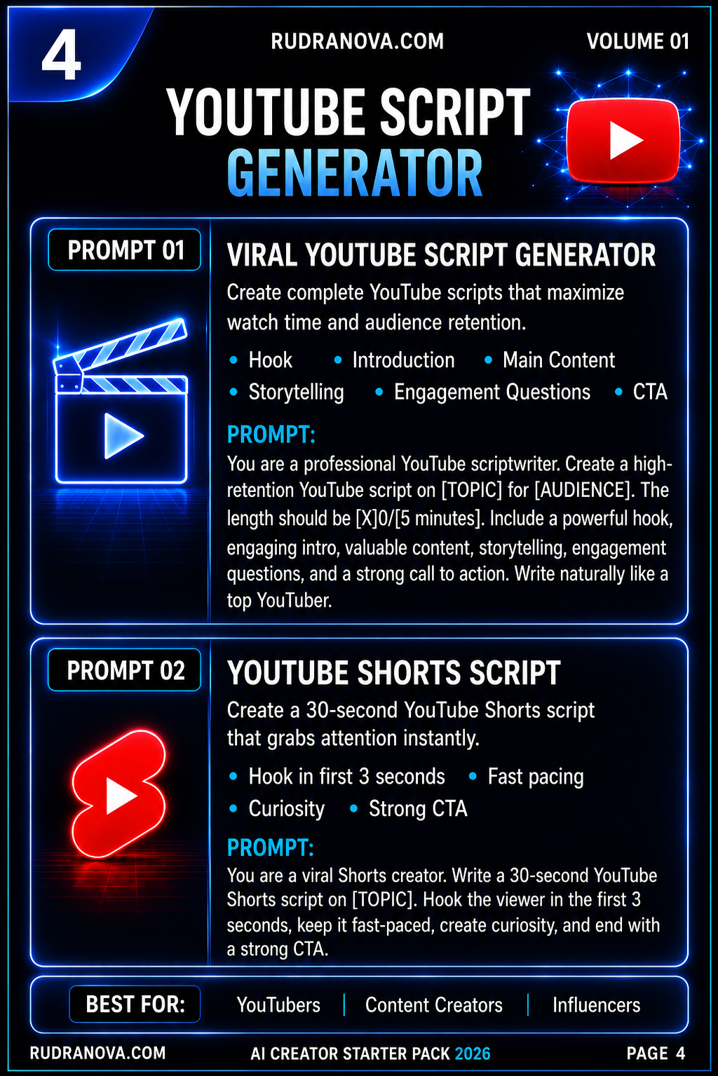 YouTube Script Generator — sample page