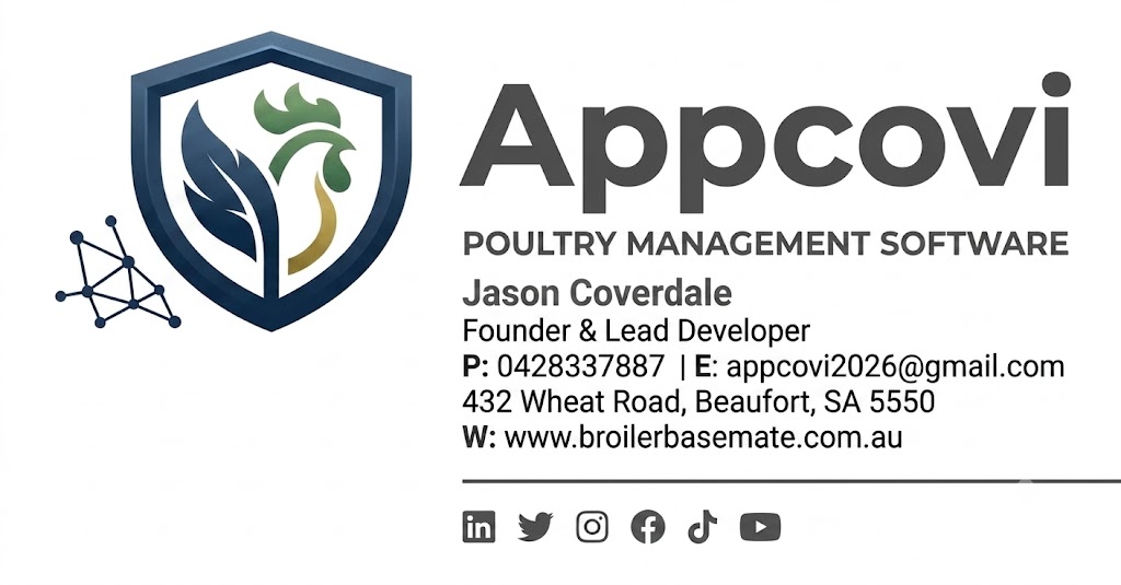 Appcovi poultry management software — Jason Coverdale, Founder & Lead Developer