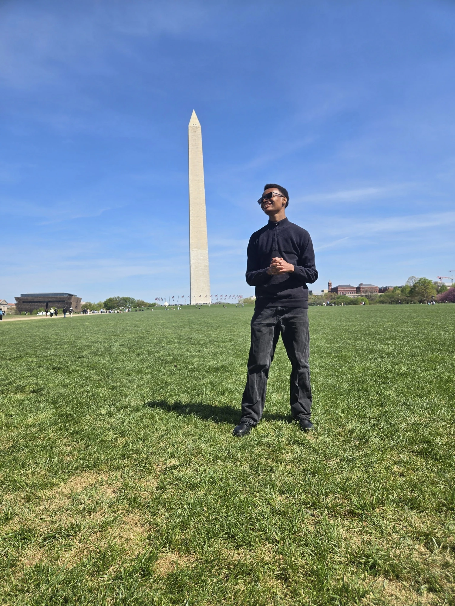 Jeremiah Womack standing on the National Mall, Washington DC