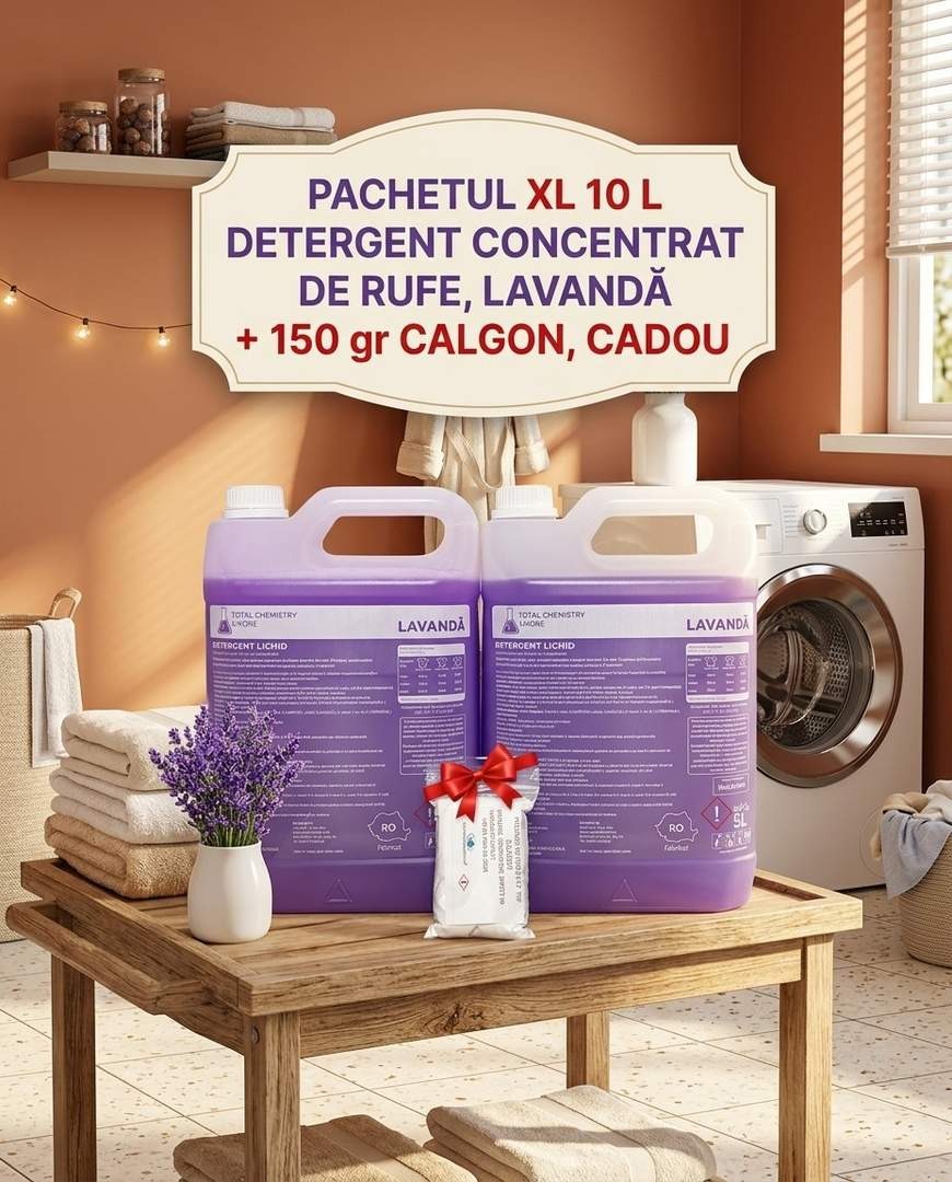 Pachet XL 10L Detergent Lavandă + 150g Calgon Cadou