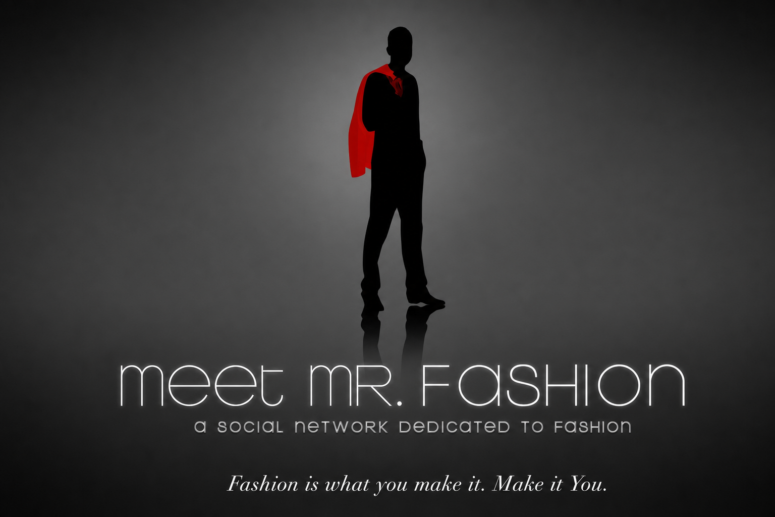 Meet Mr. Fashion brand board, with silhouette and brand identity